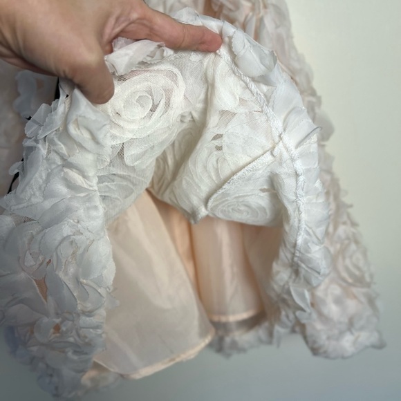 qep Kids Girl Applique Dress 11 Gown Black Cream Rosette Embellished Rhinestone - Picture 11 of 15